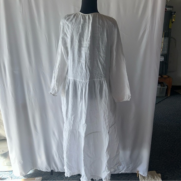 J. Crew White Cotton-linen tiered maxi beach dress (SIZE Small/Medium) Lined - Picture 6 of 7